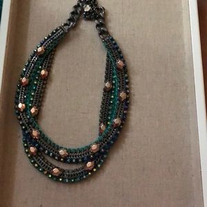 Rose gold, green and blue and hematite chain!
